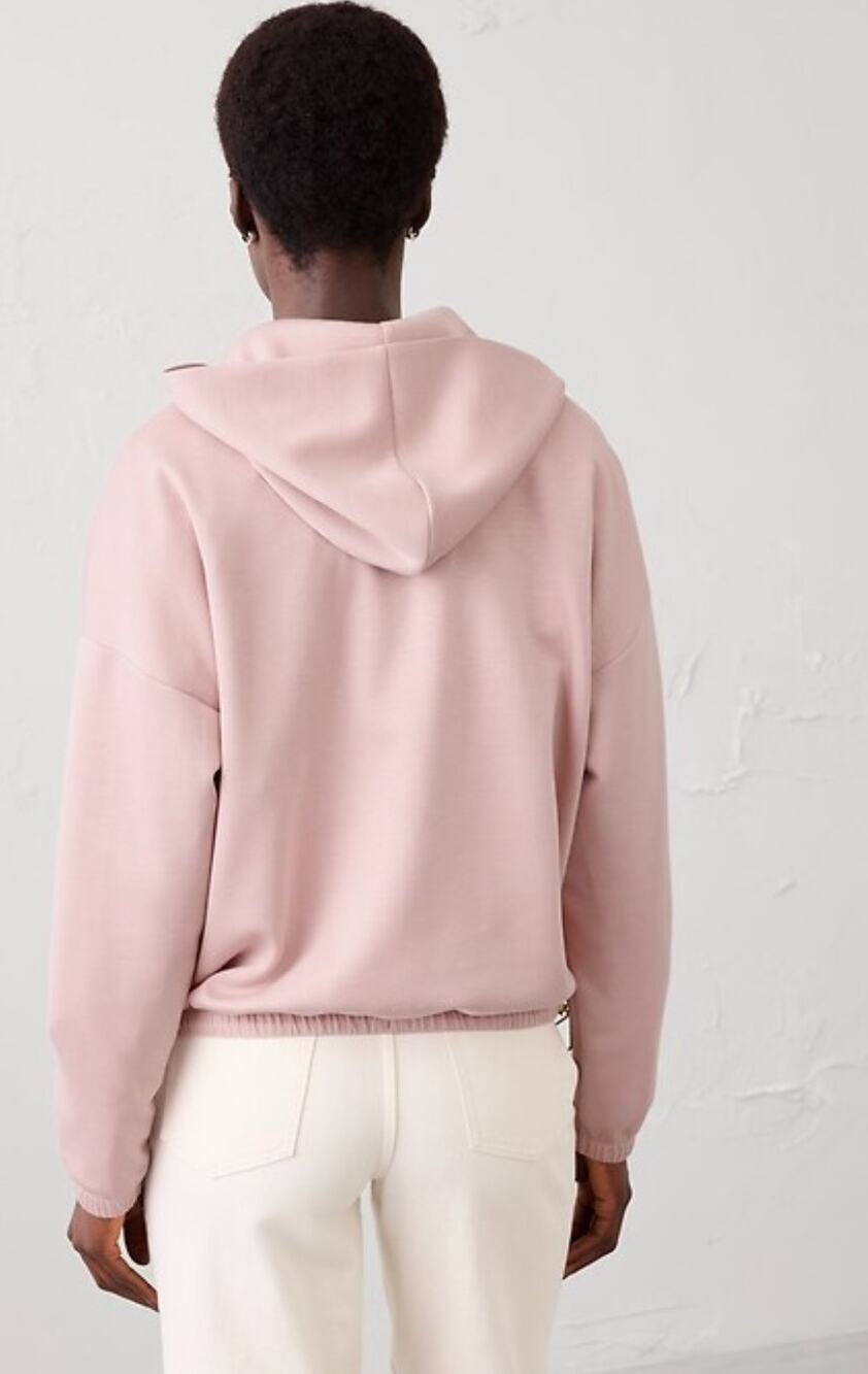 Banana Republic Neutral Pink Knit Hoodie Sweatshirt XS Loungewear Casual Comfort